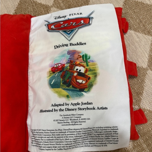 Vintage 2007 Cars pillow soft large book plush disney pixar lightning mcqueen - Picture 3 of 9